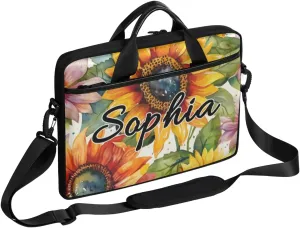 TropicalLife Personalized Laptop Bag 15 Inch Custom Sleeve Case with Handle Shoulder Strap Computer Messenger Bag