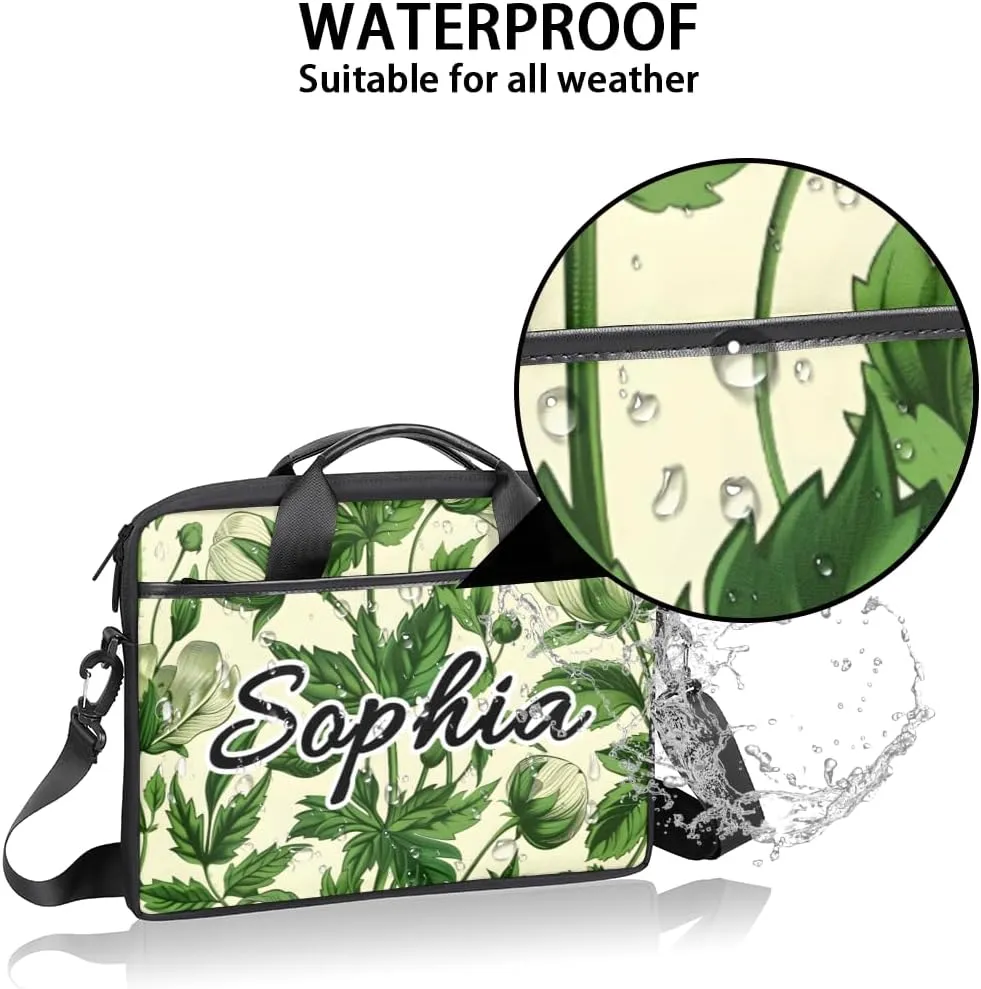 TropicalLife Personalized Laptop Bag 15 Inch Custom Sleeve Case with Handle Shoulder Strap Computer Messenger Bag