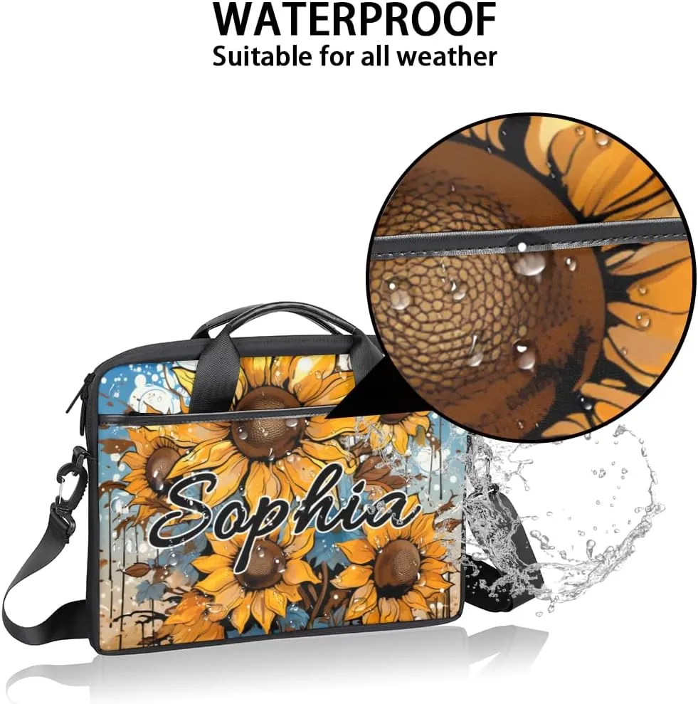 TropicalLife Personalized Laptop Bag 15 Inch Custom Sleeve Case with Handle Shoulder Strap Computer Messenger Bag