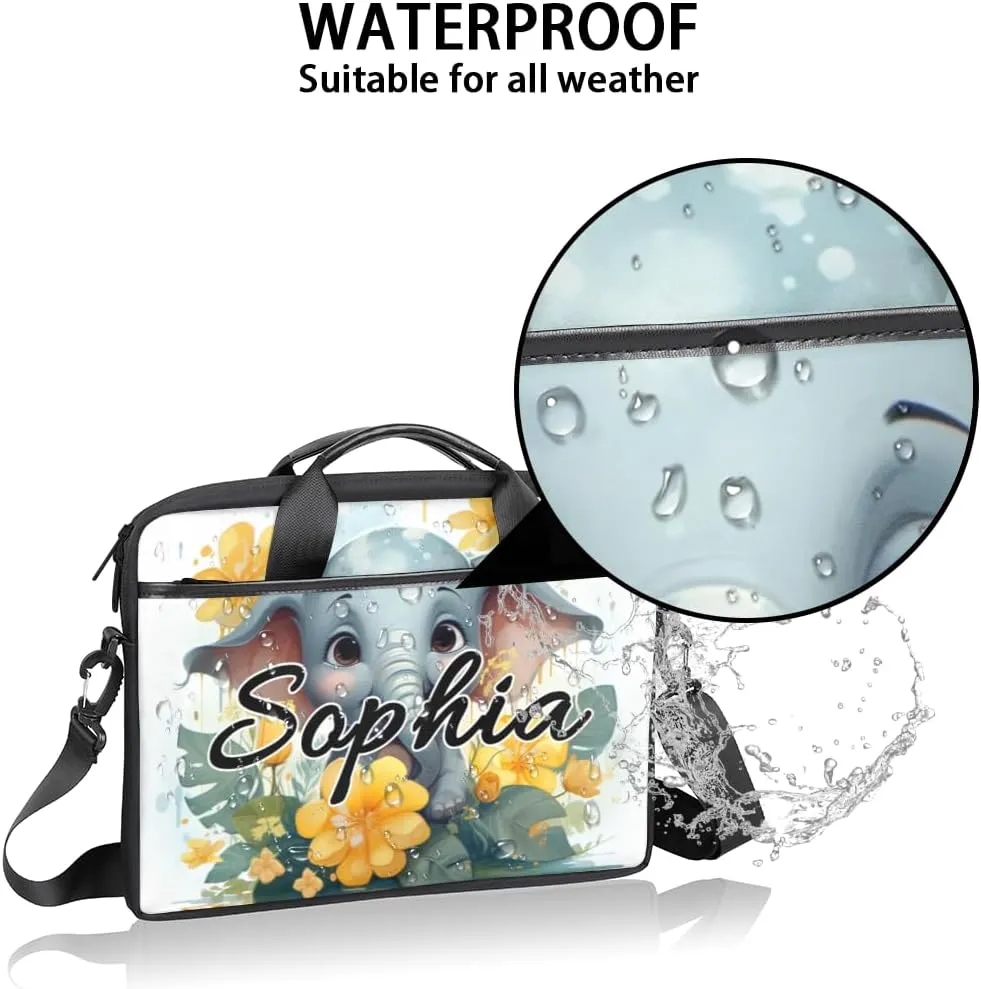 TropicalLife Personalized Laptop Bag 15 Inch Custom Sleeve Case with Handle Shoulder Strap Computer Messenger Bag