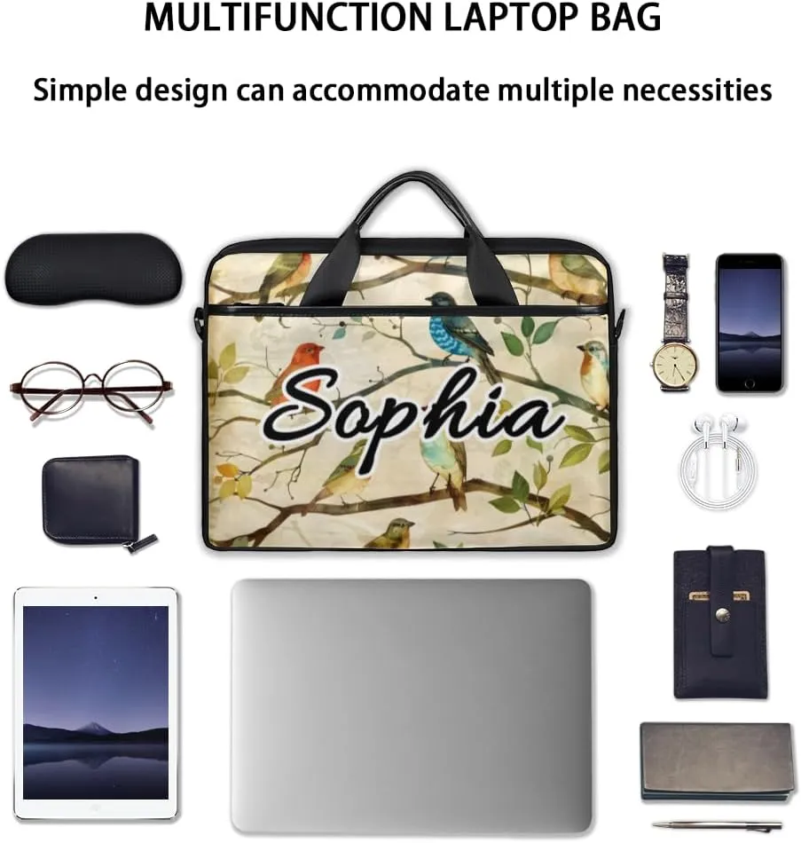 TropicalLife Personalized Laptop Bag 15 Inch Custom Sleeve Case with Handle Shoulder Strap Computer Messenger Bag