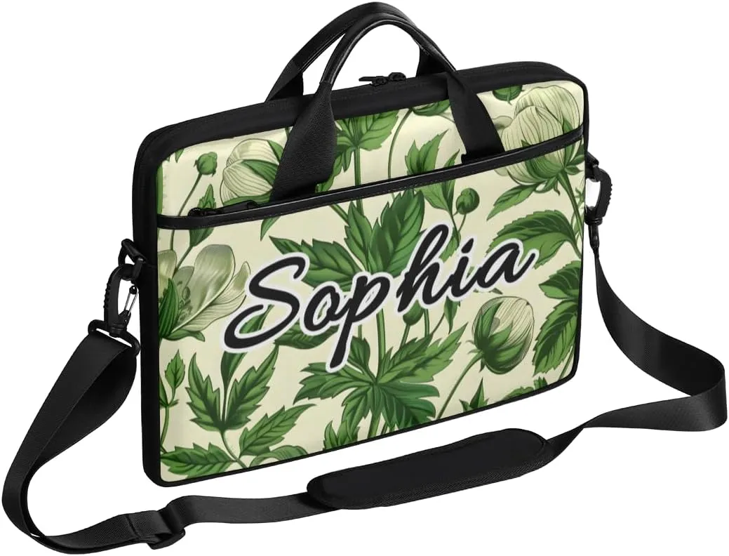 TropicalLife Personalized Laptop Bag 15 Inch Custom Sleeve Case with Handle Shoulder Strap Computer Messenger Bag