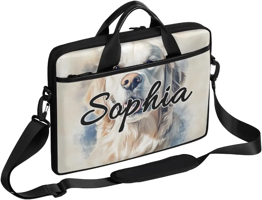 TropicalLife Personalized Laptop Bag 15 Inch Custom Sleeve Case with Handle Shoulder Strap Computer Messenger Bag