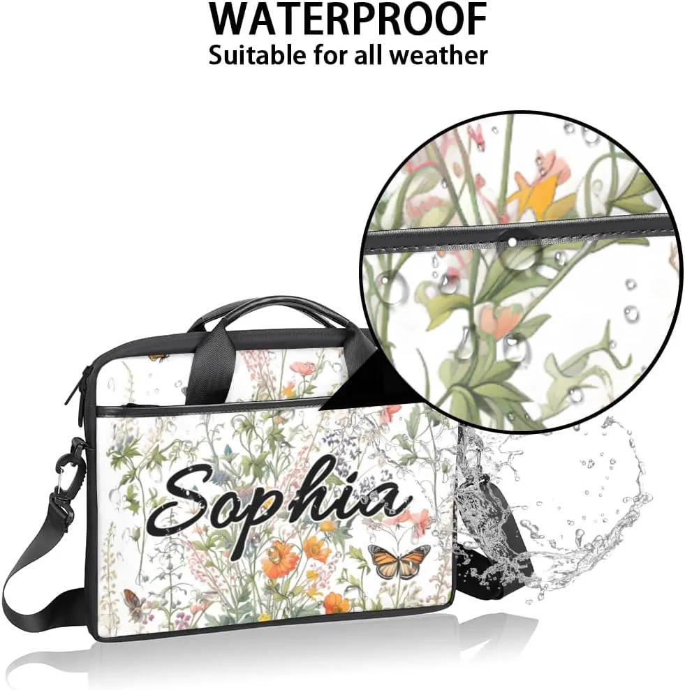 TropicalLife Personalized Laptop Bag 15 Inch Custom Sleeve Case with Handle Shoulder Strap Computer Messenger Bag