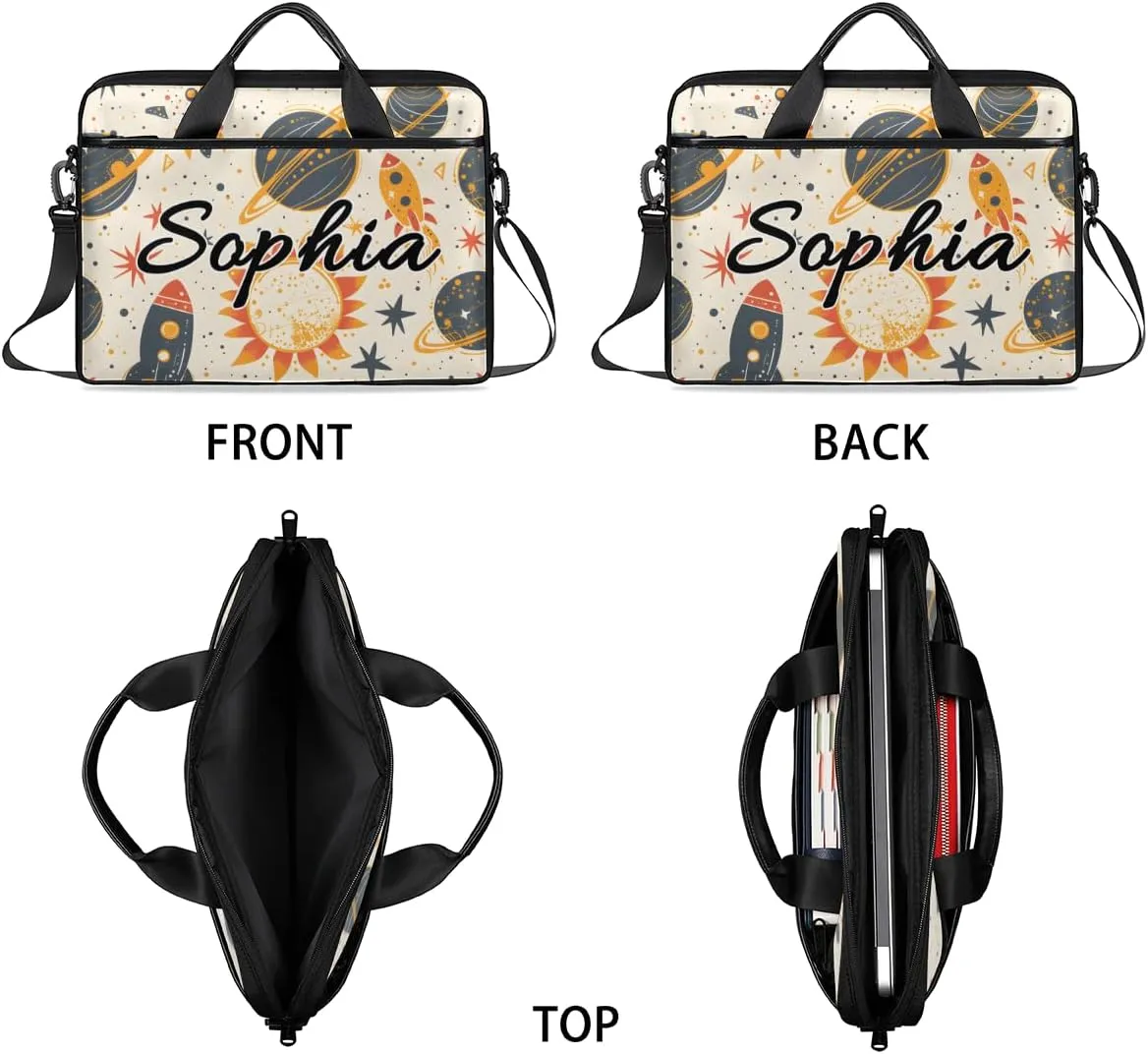 TropicalLife Personalized Laptop Bag 15 Inch Custom Sleeve Case with Handle Shoulder Strap Computer Messenger Bag
