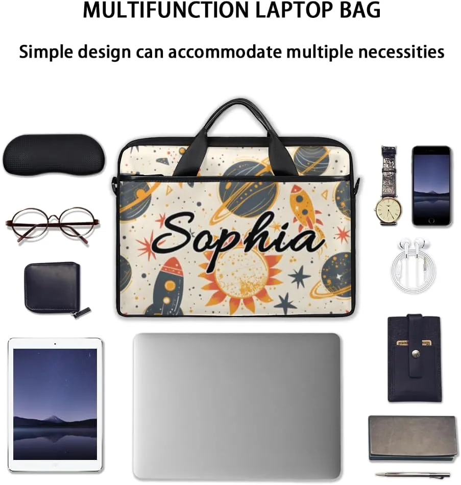 TropicalLife Personalized Laptop Bag 15 Inch Custom Sleeve Case with Handle Shoulder Strap Computer Messenger Bag