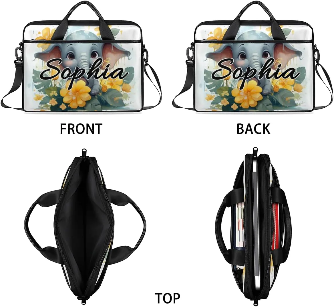 TropicalLife Personalized Laptop Bag 15 Inch Custom Sleeve Case with Handle Shoulder Strap Computer Messenger Bag