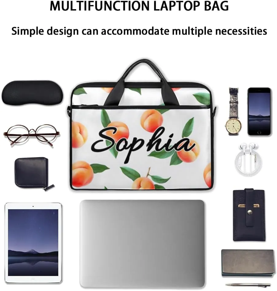 TropicalLife Personalized Laptop Bag 15 Inch Custom Sleeve Case with Handle Shoulder Strap Computer Messenger Bag