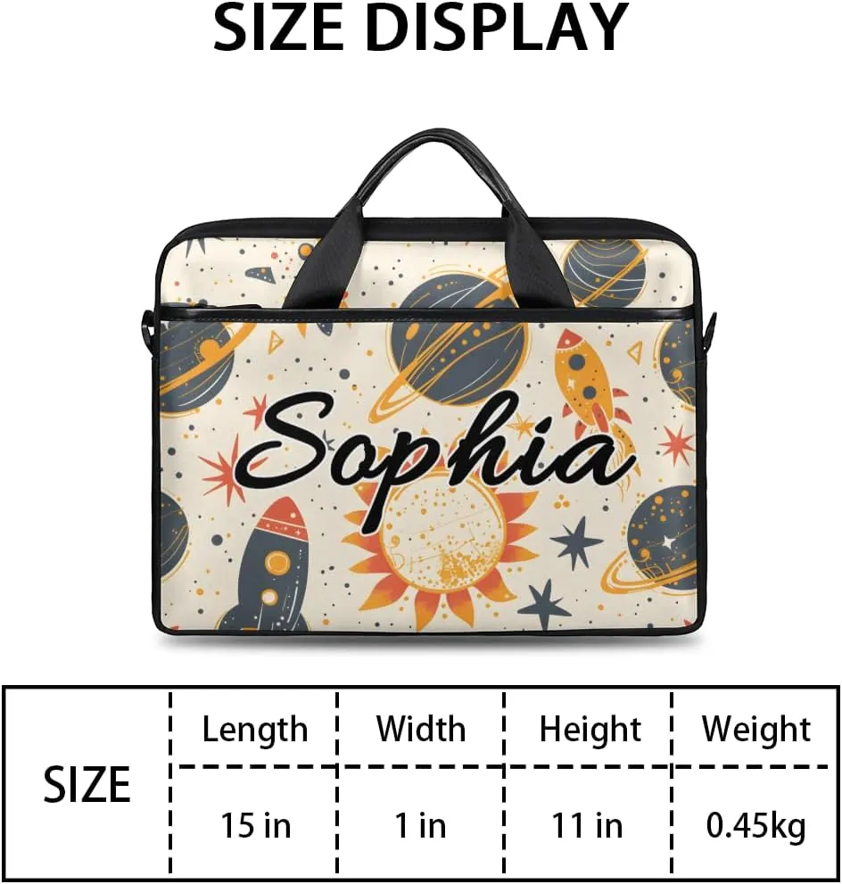 TropicalLife Personalized Laptop Bag 15 Inch Custom Sleeve Case with Handle Shoulder Strap Computer Messenger Bag