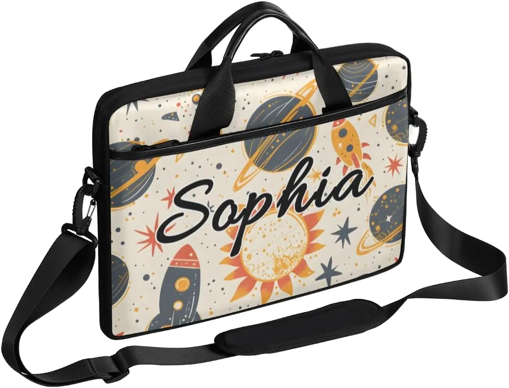 TropicalLife Personalized Laptop Bag 15 Inch Custom Sleeve Case with Handle Shoulder Strap Computer Messenger Bag