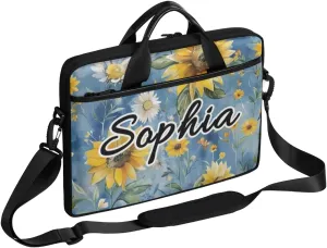 TropicalLife Personalized Laptop Bag 15 Inch Custom Sleeve Case with Handle Shoulder Strap Computer Messenger Bag