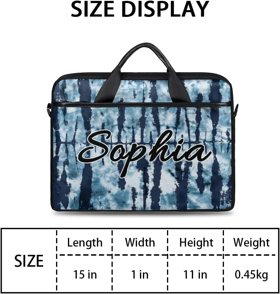 TropicalLife Personalized Laptop Bag 15 Inch Custom Sleeve Case with Handle Shoulder Strap Computer Messenger Bag
