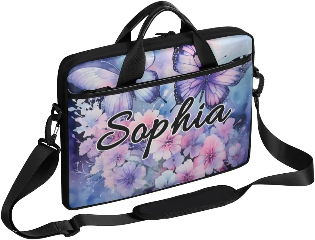 TropicalLife Personalized Laptop Bag 15 Inch Custom Sleeve Case with Handle Shoulder Strap Computer Messenger Bag