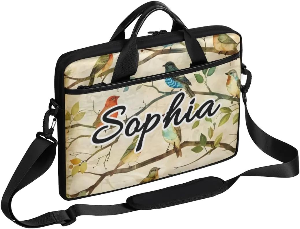 TropicalLife Personalized Laptop Bag 15 Inch Custom Sleeve Case with Handle Shoulder Strap Computer Messenger Bag