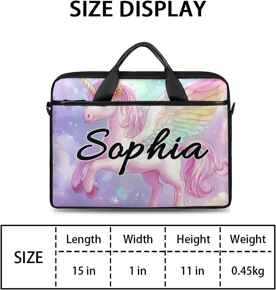 TropicalLife Personalized Laptop Bag 15 Inch Custom Sleeve Case with Handle Shoulder Strap Computer Messenger Bag