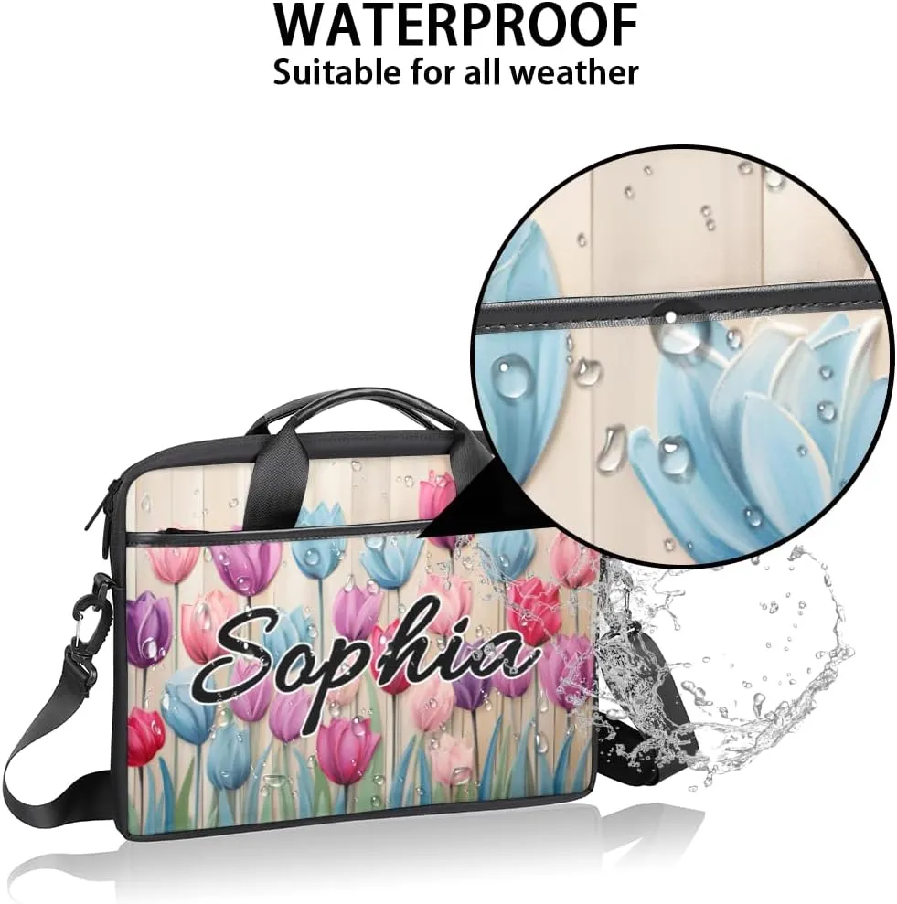 TropicalLife Personalized Laptop Bag 15 Inch Custom Sleeve Case with Handle Shoulder Strap Computer Messenger Bag