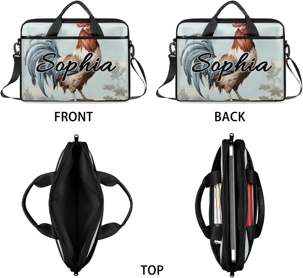 TropicalLife Personalized Laptop Bag 15 Inch Custom Sleeve Case with Handle Shoulder Strap Computer Messenger Bag