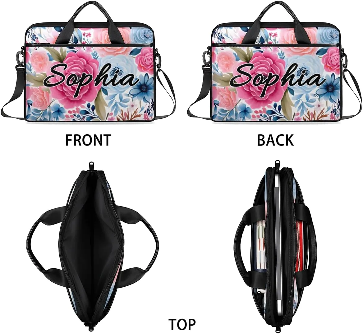 TropicalLife Personalized Laptop Bag 15 Inch Custom Sleeve Case with Handle Shoulder Strap Computer Messenger Bag