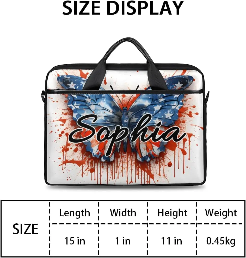 TropicalLife Personalized Laptop Bag 15 Inch Custom Sleeve Case with Handle Shoulder Strap Computer Messenger Bag