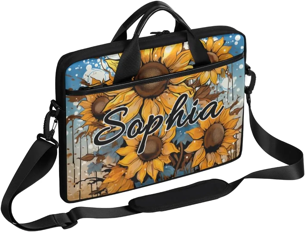 TropicalLife Personalized Laptop Bag 15 Inch Custom Sleeve Case with Handle Shoulder Strap Computer Messenger Bag