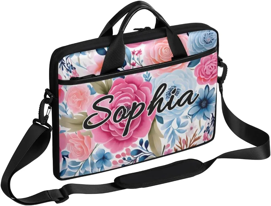 TropicalLife Personalized Laptop Bag 15 Inch Custom Sleeve Case with Handle Shoulder Strap Computer Messenger Bag