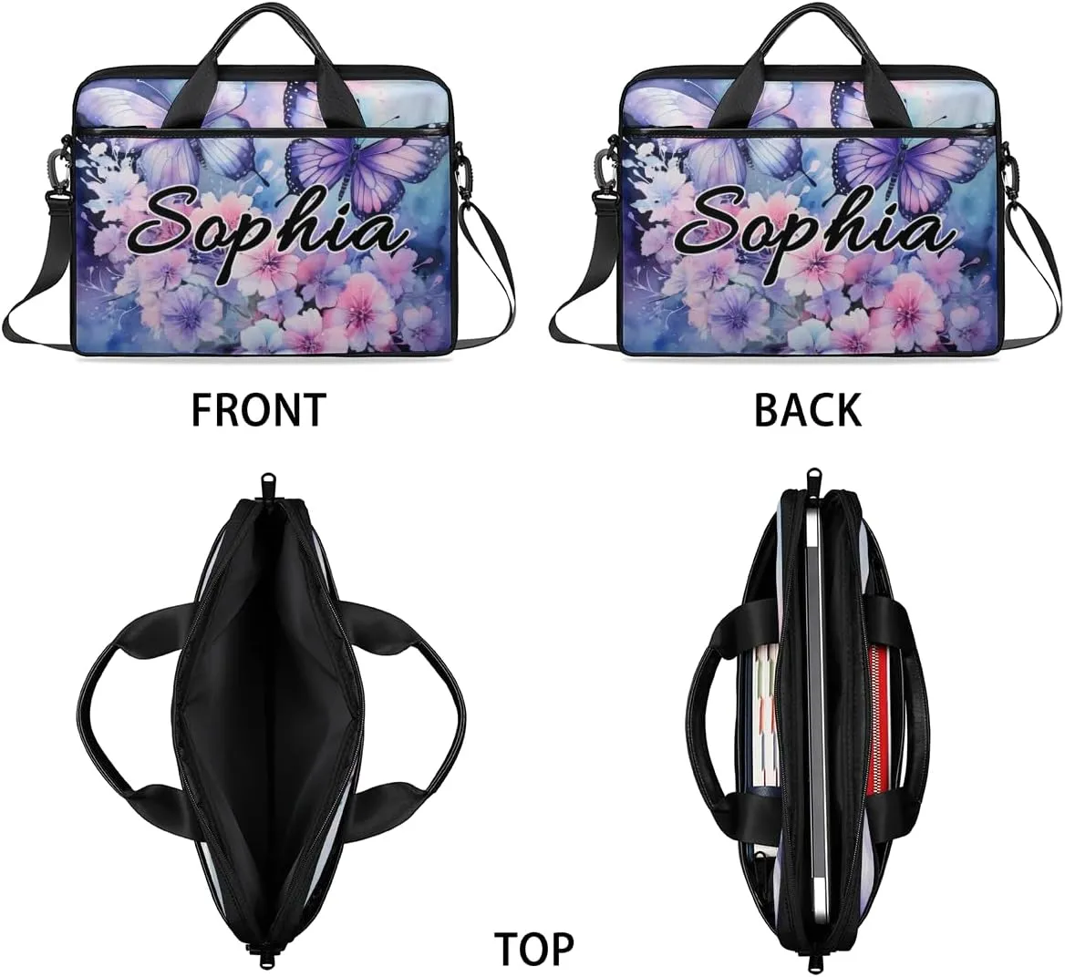 TropicalLife Personalized Laptop Bag 15 Inch Custom Sleeve Case with Handle Shoulder Strap Computer Messenger Bag