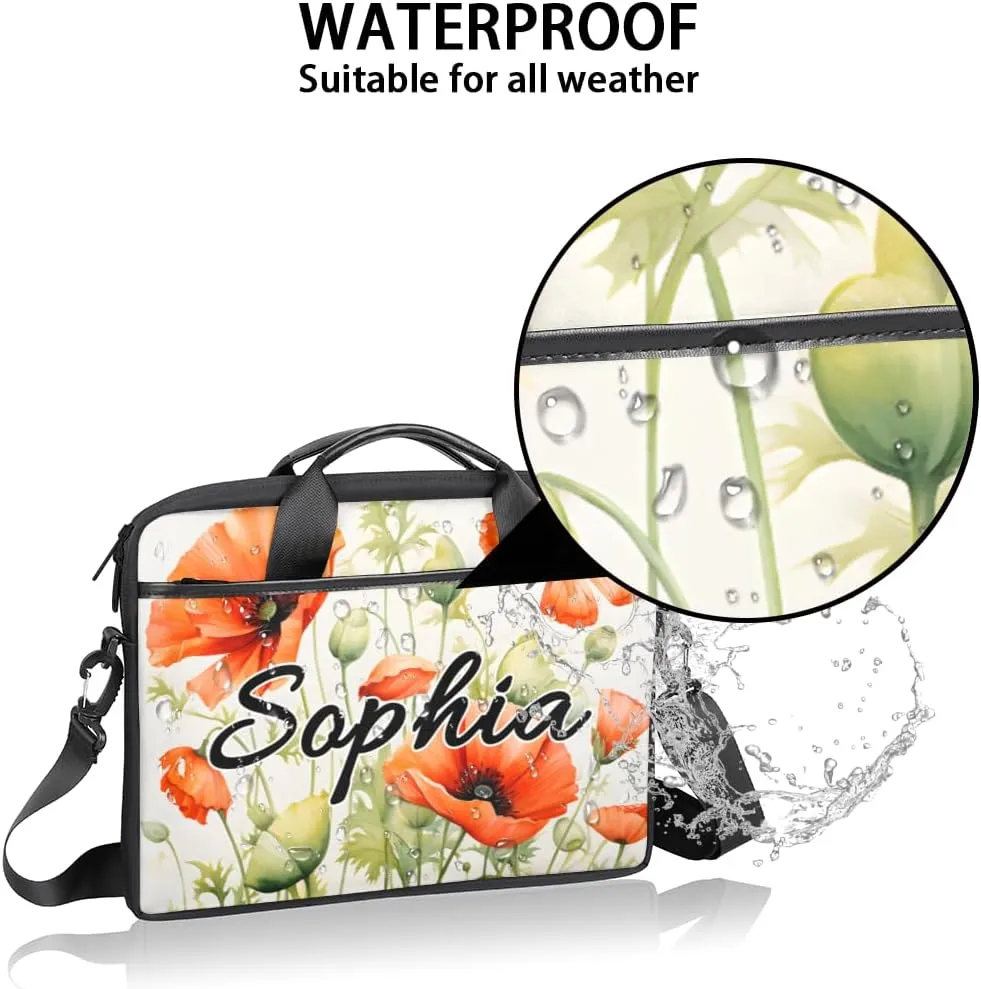 TropicalLife Personalized Laptop Bag 15 Inch Custom Sleeve Case with Handle Shoulder Strap Computer Messenger Bag