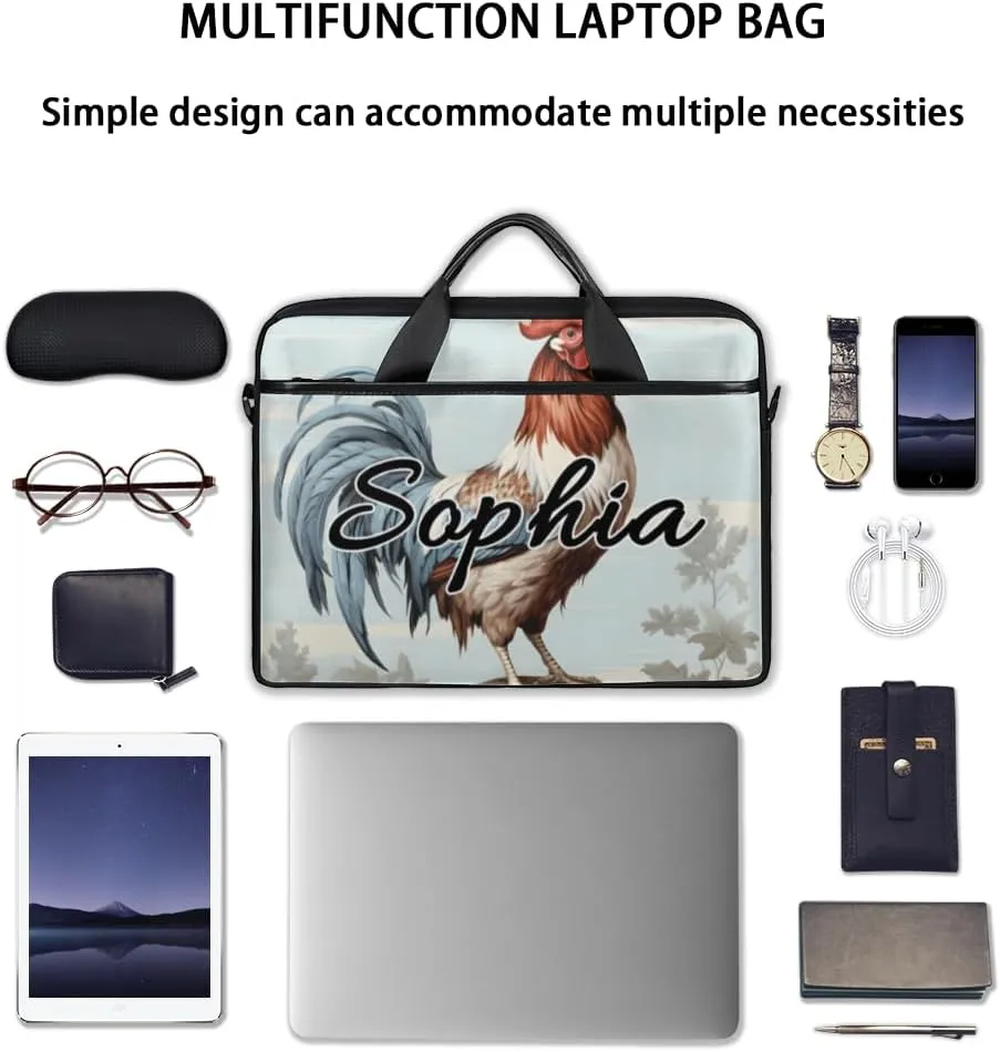 TropicalLife Personalized Laptop Bag 15 Inch Custom Sleeve Case with Handle Shoulder Strap Computer Messenger Bag