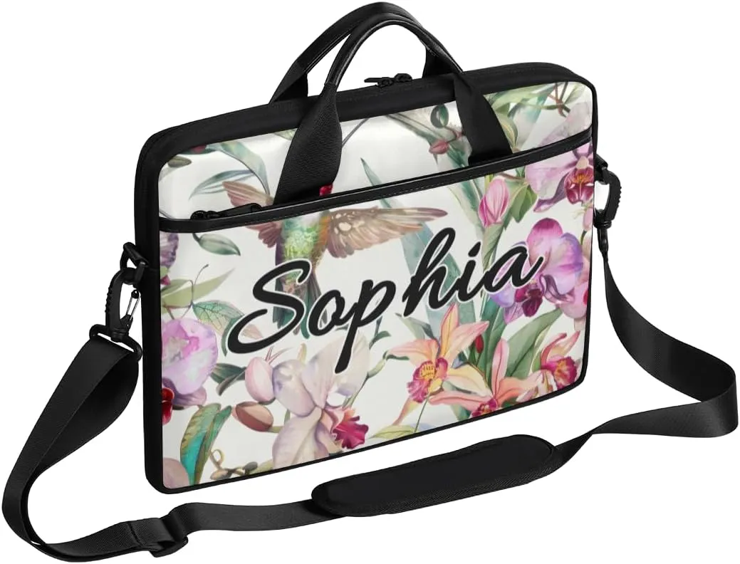 TropicalLife Personalized Laptop Bag 15 Inch Custom Sleeve Case with Handle Shoulder Strap Computer Messenger Bag