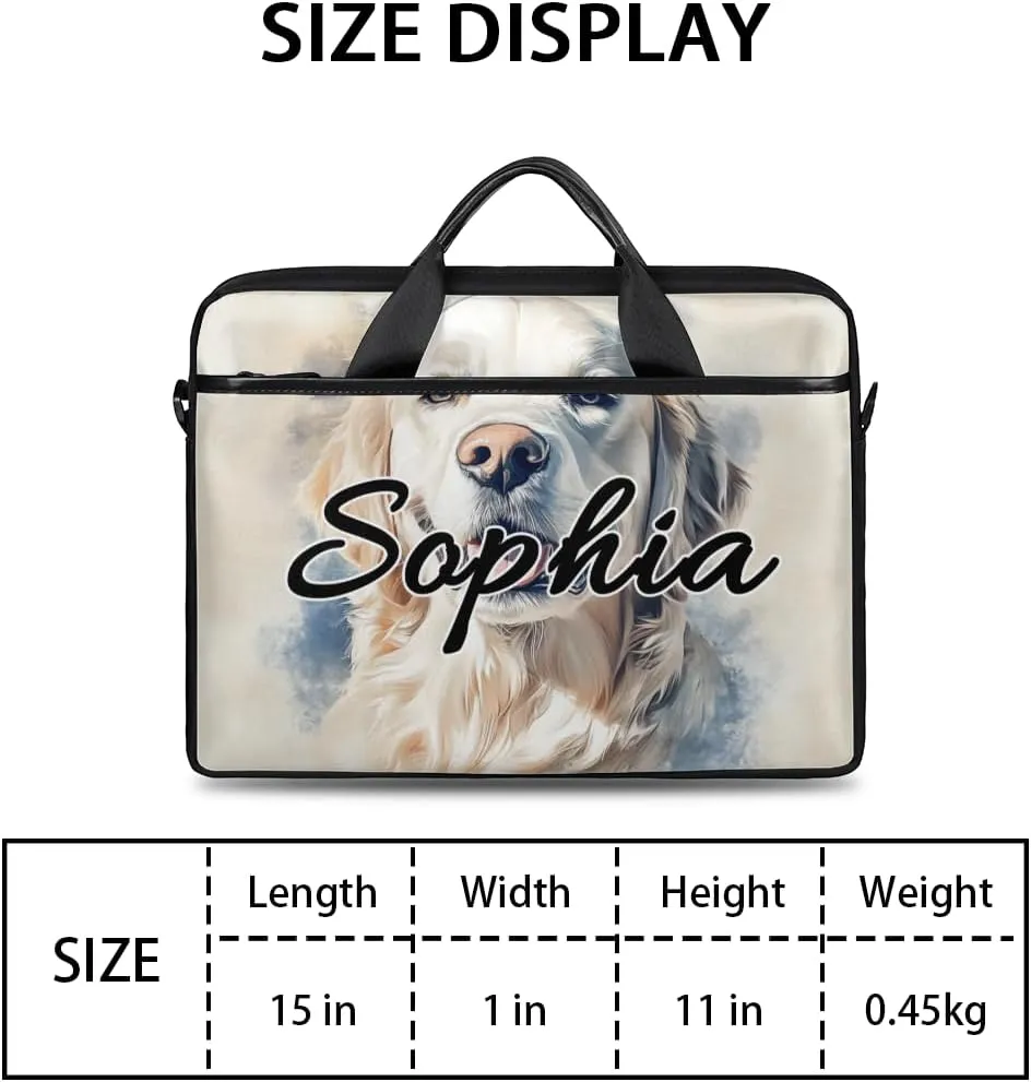 TropicalLife Personalized Laptop Bag 15 Inch Custom Sleeve Case with Handle Shoulder Strap Computer Messenger Bag