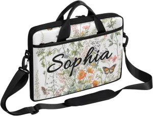 TropicalLife Personalized Laptop Bag 15 Inch Custom Sleeve Case with Handle Shoulder Strap Computer Messenger Bag