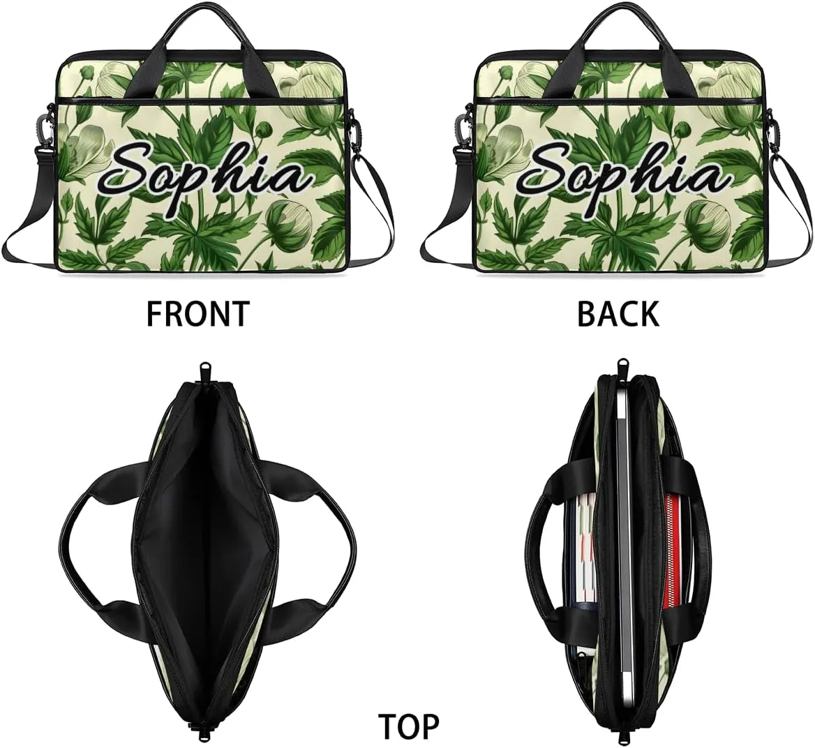 TropicalLife Personalized Laptop Bag 15 Inch Custom Sleeve Case with Handle Shoulder Strap Computer Messenger Bag