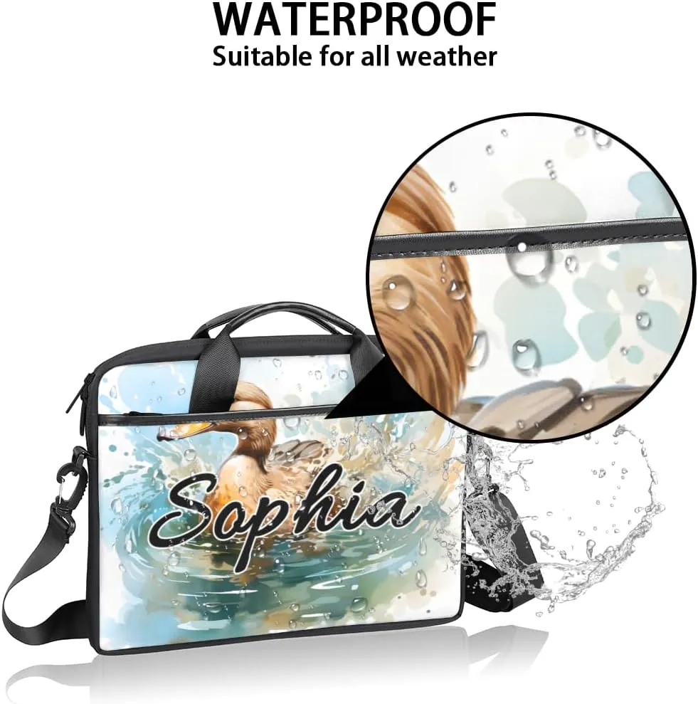 TropicalLife Personalized Laptop Bag 15 Inch Custom Sleeve Case with Handle Shoulder Strap Computer Messenger Bag