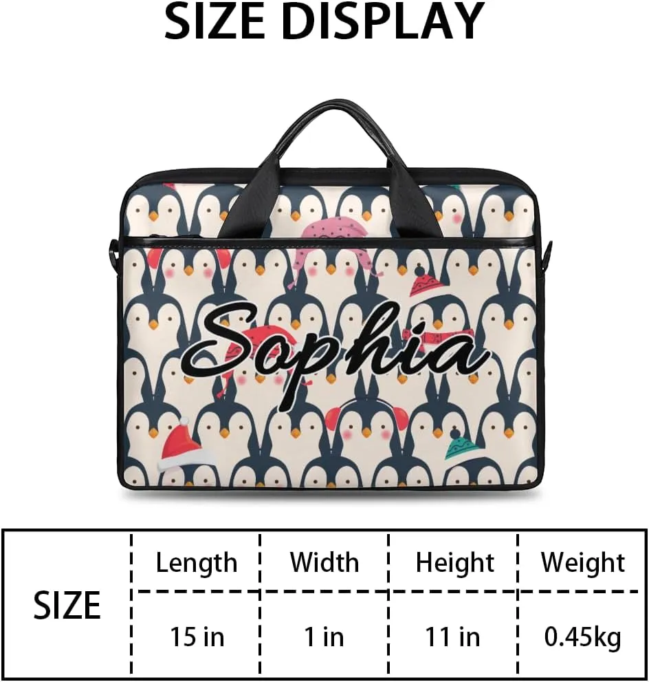 TropicalLife Personalized Laptop Bag 15 Inch Custom Sleeve Case with Handle Shoulder Strap Computer Messenger Bag
