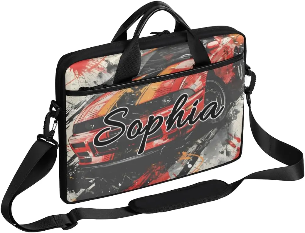 TropicalLife Personalized Laptop Bag 15 Inch Custom Sleeve Case with Handle Shoulder Strap Computer Messenger Bag