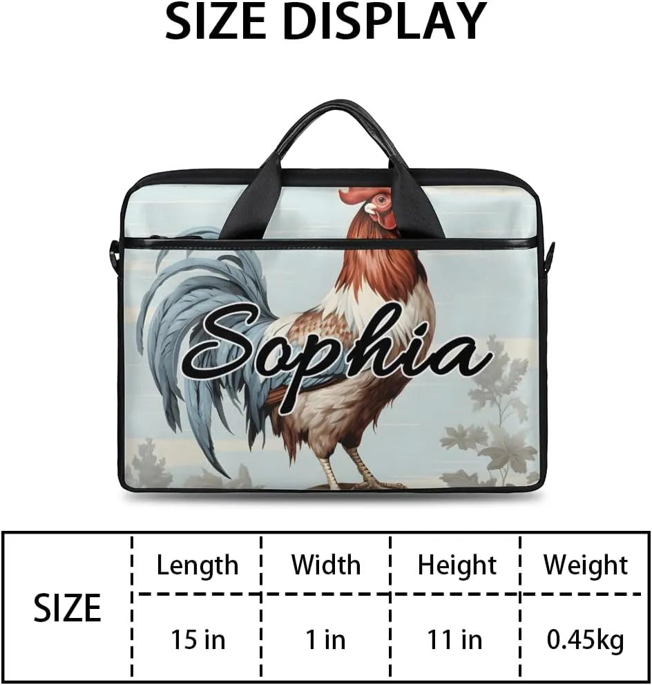 TropicalLife Personalized Laptop Bag 15 Inch Custom Sleeve Case with Handle Shoulder Strap Computer Messenger Bag