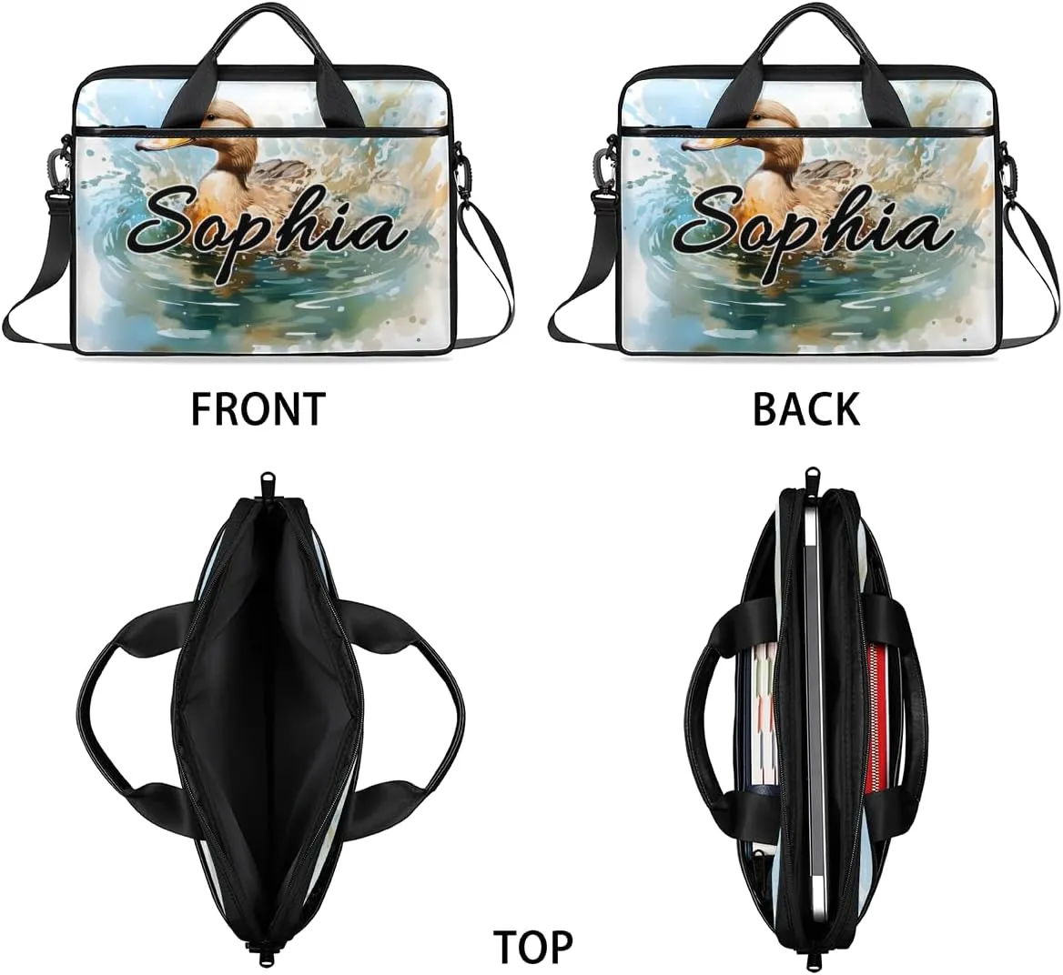 TropicalLife Personalized Laptop Bag 15 Inch Custom Sleeve Case with Handle Shoulder Strap Computer Messenger Bag