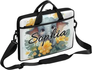 TropicalLife Personalized Laptop Bag 15 Inch Custom Sleeve Case with Handle Shoulder Strap Computer Messenger Bag