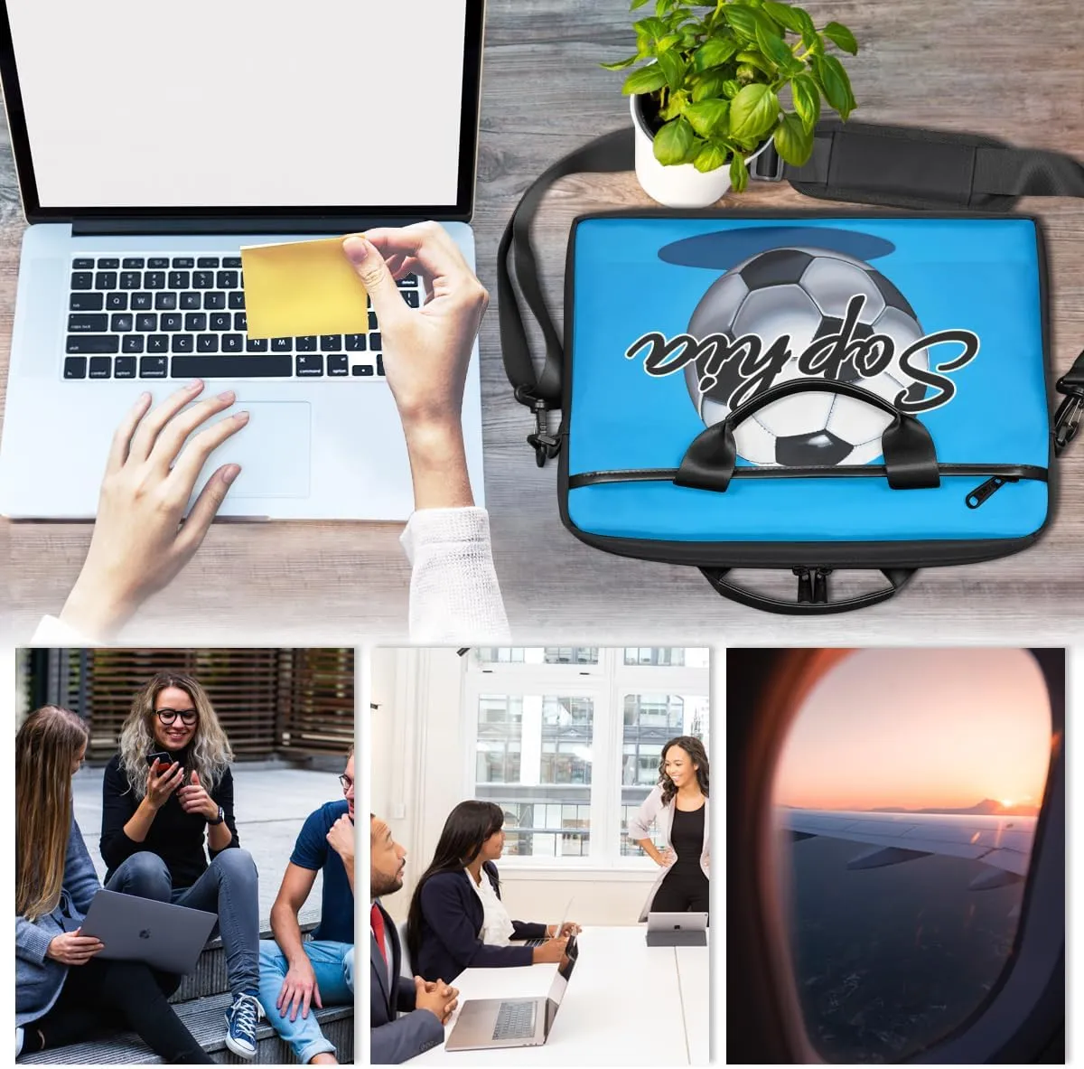 TropicalLife Personalized Laptop Bag 15 Inch Custom Sleeve Case with Handle Shoulder Strap Computer Messenger Bag