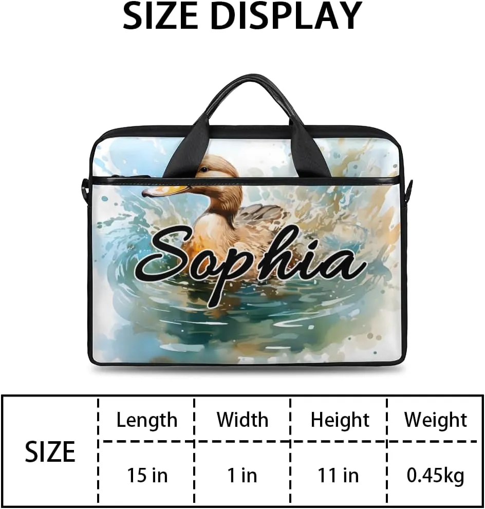 TropicalLife Personalized Laptop Bag 15 Inch Custom Sleeve Case with Handle Shoulder Strap Computer Messenger Bag