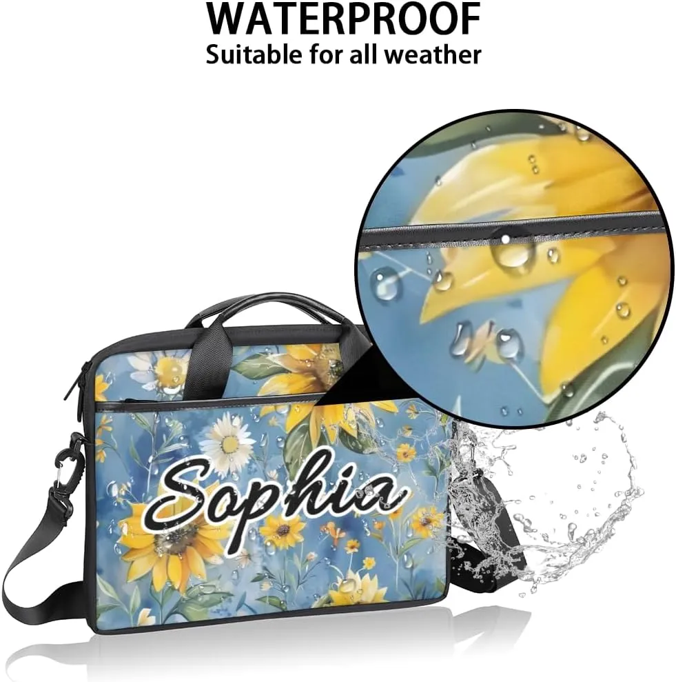 TropicalLife Personalized Laptop Bag 15 Inch Custom Sleeve Case with Handle Shoulder Strap Computer Messenger Bag