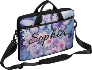 TropicalLife Personalized Laptop Bag 15 Inch Custom Sleeve Case with Handle Shoulder Strap Computer Messenger Bag