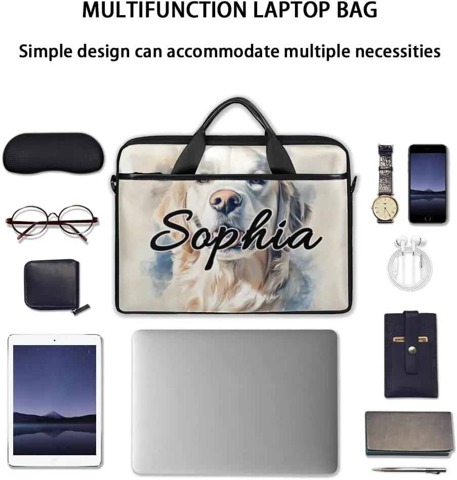 TropicalLife Personalized Laptop Bag 15 Inch Custom Sleeve Case with Handle Shoulder Strap Computer Messenger Bag