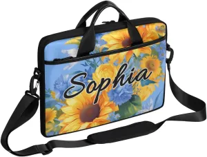 TropicalLife Personalized Laptop Bag 15 Inch Custom Sleeve Case with Handle Shoulder Strap Computer Messenger Bag
