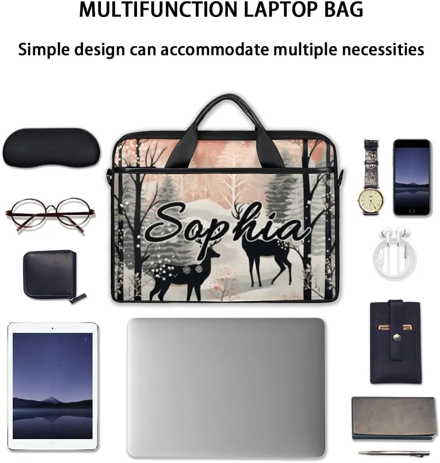 TropicalLife Personalized Laptop Bag 15 Inch Custom Sleeve Case with Handle Shoulder Strap Computer Messenger Bag