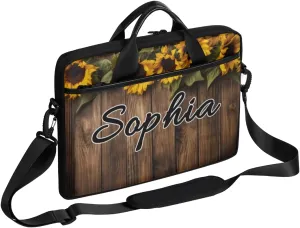 TropicalLife Personalized Laptop Bag 15 Inch Custom Sleeve Case with Handle Shoulder Strap Computer Messenger Bag
