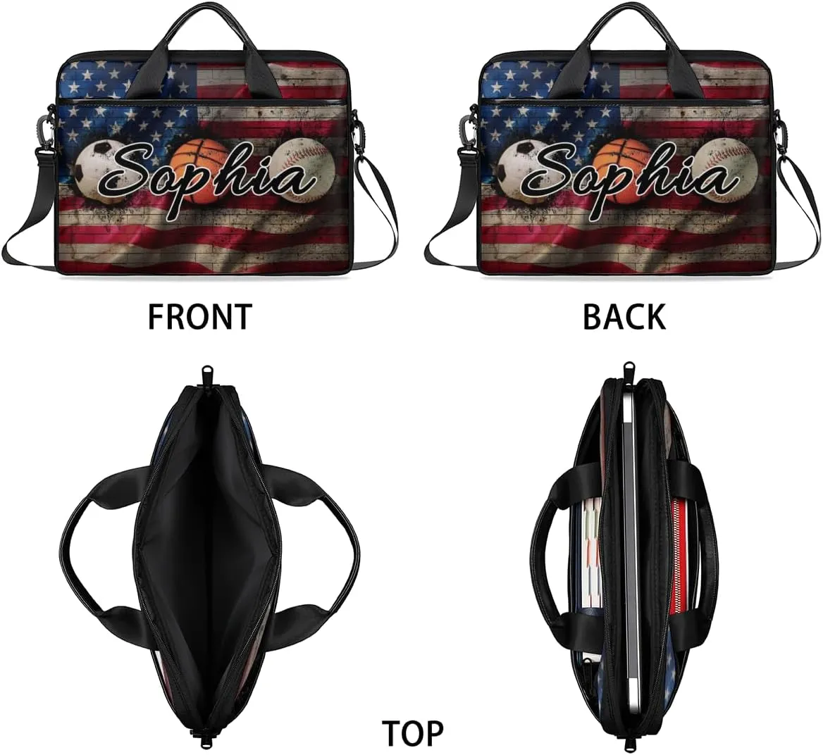 TropicalLife Personalized Laptop Bag 15 Inch Custom Sleeve Case with Handle Shoulder Strap Computer Messenger Bag