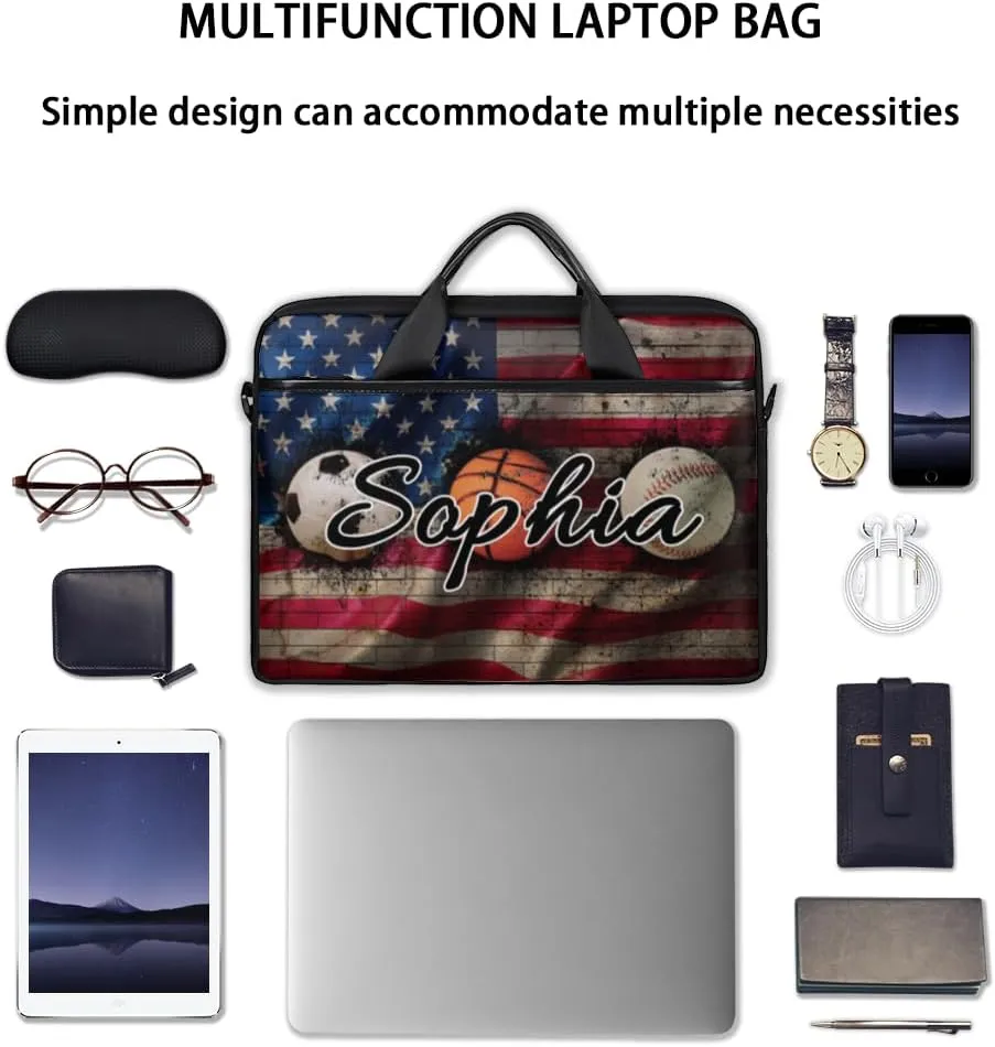 TropicalLife Personalized Laptop Bag 15 Inch Custom Sleeve Case with Handle Shoulder Strap Computer Messenger Bag
