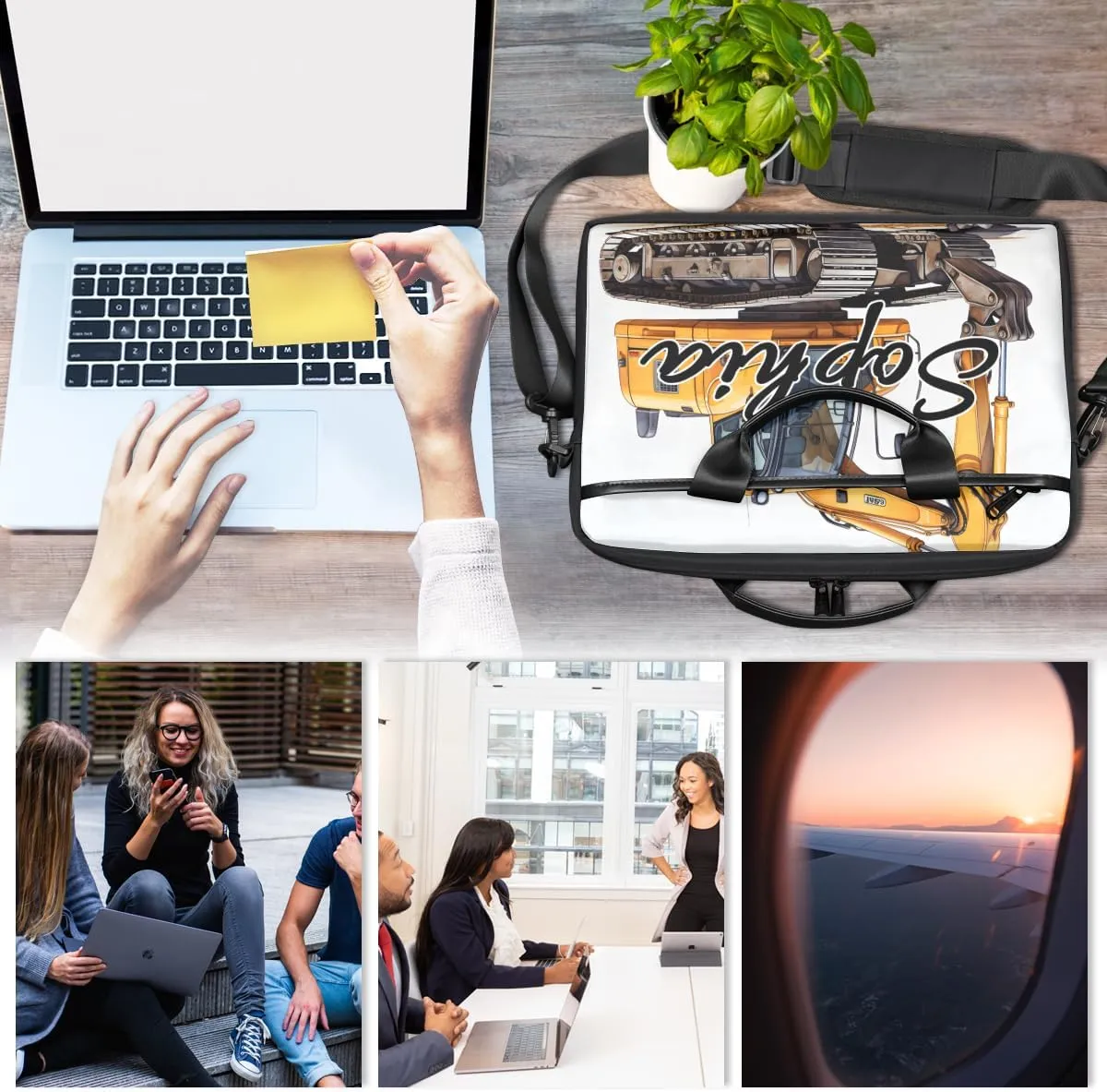 TropicalLife Personalized Laptop Bag 15 Inch Custom Sleeve Case with Handle Shoulder Strap Computer Messenger Bag