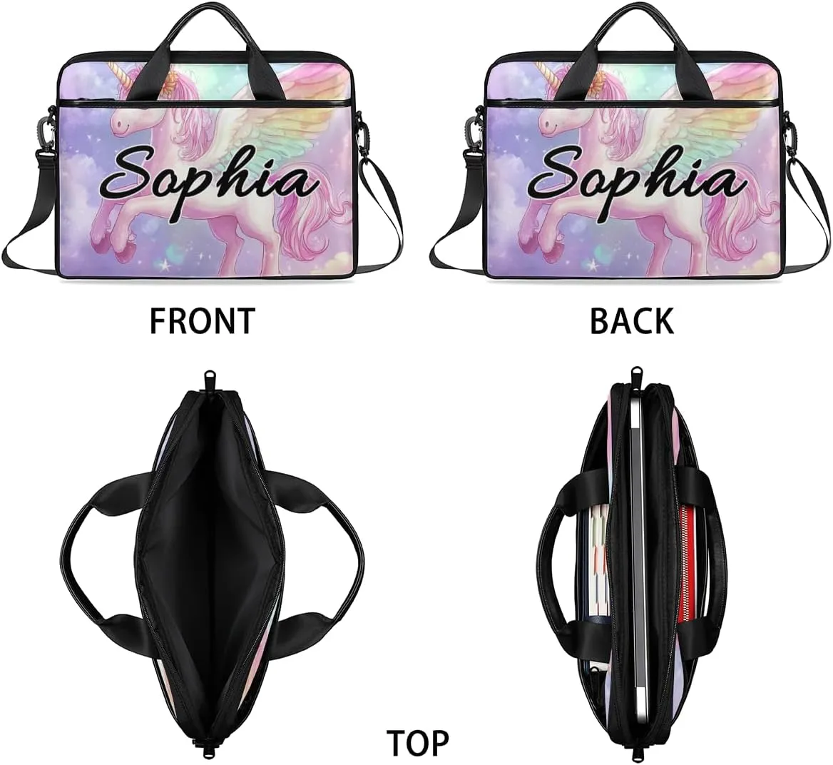 TropicalLife Personalized Laptop Bag 15 Inch Custom Sleeve Case with Handle Shoulder Strap Computer Messenger Bag